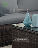5-Piece PE Rattan Patio Furniture Set, Outdoor Sectional Sofa with Cushion, Gray