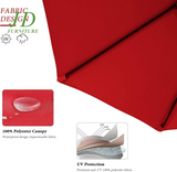 15-Ft Double-Sided Patio Umbrella – Outdoor Market Umbrella with Crank, Base Included, Red