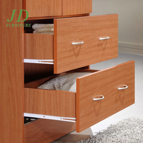 2 Door Armoire with 2 Drawers and Clothing Rod in Cherry Wood