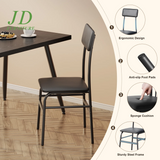 Dining Table Set for 4 – Kitchen Dining Table with 2 Chairs, Black for Dining Room