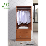 2 Door Armoire with 2 Drawers and Clothing Rod in Cherry Wood