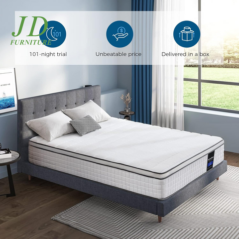 10-Inch Full Hybrid Mattress – Cool Memory Foam & Pocket Innerspring, Breathable, Supportive, Pressure Relief