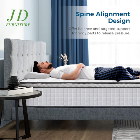10-Inch Full Hybrid Mattress – Cool Memory Foam & Pocket Innerspring, Breathable, Supportive, Pressure Relief