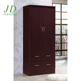 2 Door Armoire with 2 Drawers and Clothing Rod in Cherry Wood