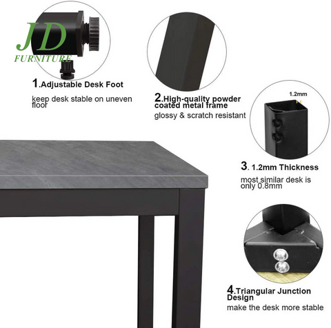 63 Inches Gaming Desk Writing Desk Workstation Office Desk Gray