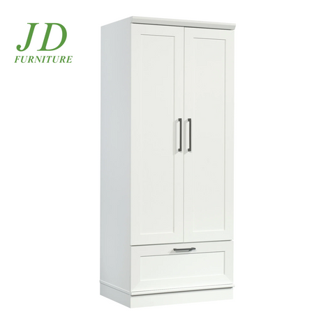 Homeplus Bedroom Wardrobe Armoire – Soft White Finish Storage Cabinet for Bedroom