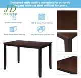 Dining Table Set, 5 Piece Kitchen Dining Table Set, Wooden Dining Table and Chair Set, Kitchen Dining Room Furniture (Black+Cherry)
