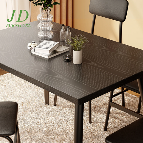 Dining Table Set for 4 – Kitchen Dining Table with 2 Chairs, Black for Dining Room