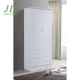 2 Door Armoire with 2 Drawers and Clothing Rod in Cherry Wood