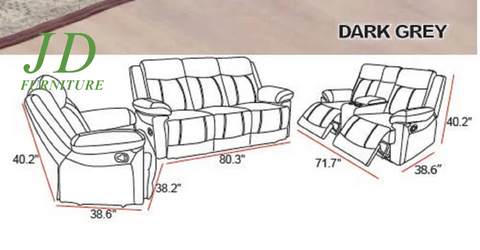 Cohdi 3-Piece Living Room Furniture Set – Faux Leather Sofa, Loveseat & Chair