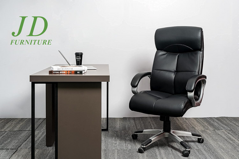 Executive Home Office Chair – Ergonomic High Back with Lumbar Support, Adjustable PU Leather Manager Chair, Black