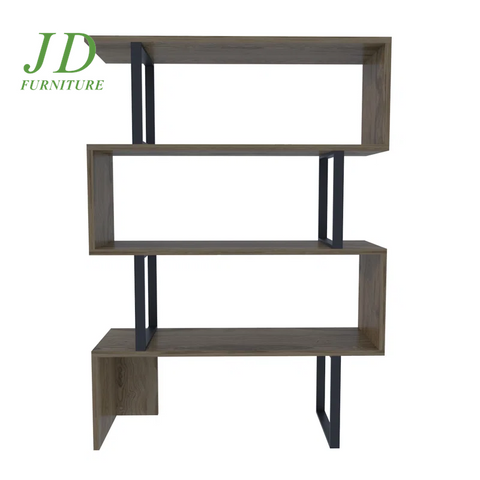 Malveaux Geometric Bookcase – Modern Storage Shelves for Living Room, Office, or Home Decor