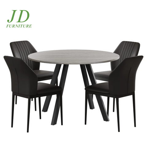 Siefert 5-Piece 35.4'' Round Dining Table Set – Kitchen Table with 4 Dining Chairs