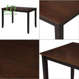 Dining Table Set, 5 Piece Kitchen Dining Table Set, Wooden Dining Table and Chair Set, Kitchen Dining Room Furniture (Black+Cherry)
