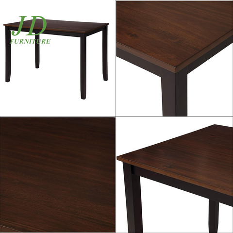 Dining Table Set, 5 Piece Kitchen Dining Table Set, Wooden Dining Table and Chair Set, Kitchen Dining Room Furniture (Black+Cherry)