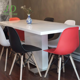 Border Extendable Metal Base Dining Table – Modern Adjustable Table for Dining Room or Kitchen
