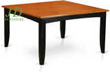 9-Piece Dining Set – Square Kitchen Table with Butterfly Leaf & 8 Linen Upholstered Chairs, 54x54 Inch, Black & Cherry