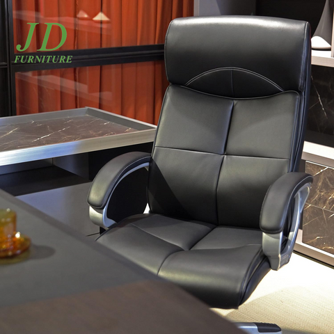 Executive Home Office Chair – Ergonomic High Back with Lumbar Support, Adjustable PU Leather Manager Chair, Black