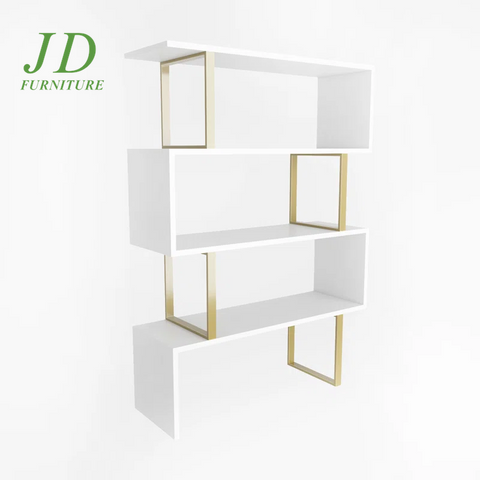 Malveaux Geometric Bookcase – Modern Storage Shelves for Living Room, Office, or Home Decor