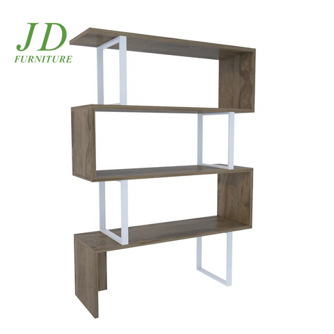 Malveaux Geometric Bookcase – Modern Storage Shelves for Living Room, Office, or Home Decor