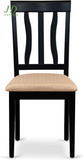9-Piece Dining Set – Square Kitchen Table with Butterfly Leaf & 8 Linen Upholstered Chairs, 54x54 Inch, Black & Cherry