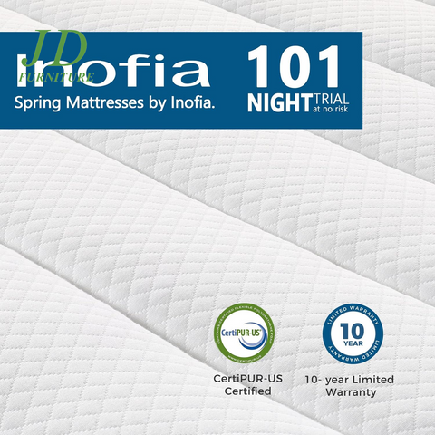 10-Inch Full Hybrid Mattress – Cool Memory Foam & Pocket Innerspring, Breathable, Supportive, Pressure Relief
