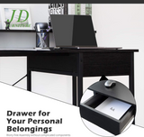 Home Office Computer Desk – Desk with Drawer, Monitor Stand & Storage Shelves