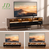 Isandro TV Stand – Modern Entertainment Center for TVs up to 75" with LED Lights & Storage