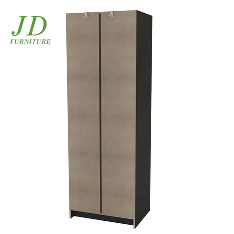 Denmark Modern 2-Door Bedroom Armoire – Black Storage Cabinet with 2 Drawers