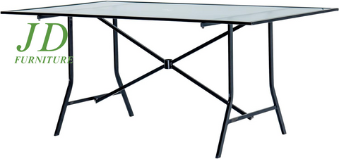 Lavallette 7-Piece Patio Dining Set – Steel Outdoor Dining Set for 6, Cushioned Chairs & Tempered Glass Rectangular Table