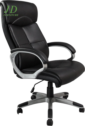Executive Home Office Chair – Ergonomic High Back with Lumbar Support, Adjustable PU Leather Manager Chair, Black