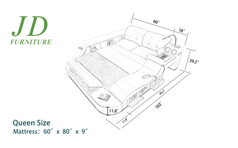 Lilliauna Upholstered Bed – Modern Bed Frame with Soft Fabric Upholstery for Bedroom