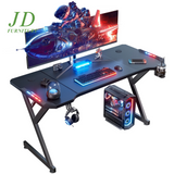 63'' Gaming Desk with LED Lights – Ergonomic Large Computer Table for Adults & Teens, Black