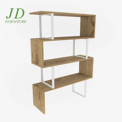 Malveaux Geometric Bookcase – Modern Storage Shelves for Living Room, Office, or Home Decor