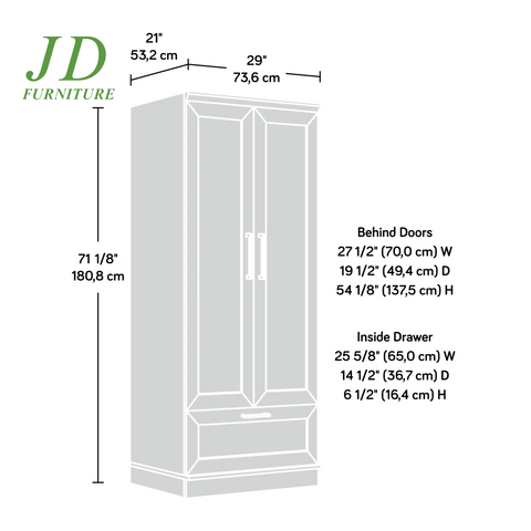 Homeplus Bedroom Wardrobe Armoire – Soft White Finish Storage Cabinet for Bedroom