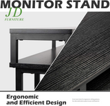 Home Office Computer Desk – Desk with Drawer, Monitor Stand & Storage Shelves