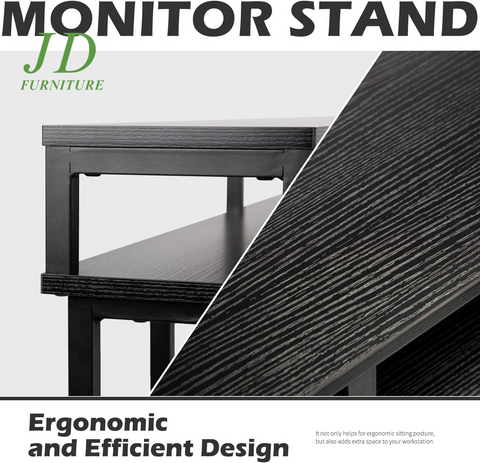 Home Office Computer Desk – Desk with Drawer, Monitor Stand & Storage Shelves
