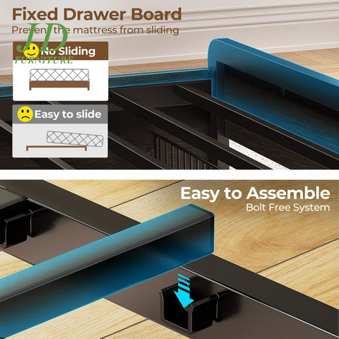 Franzi Bed with Storage Headboard – Bed Frame with 4 Drawers, Charging Station & RGB LED Lights