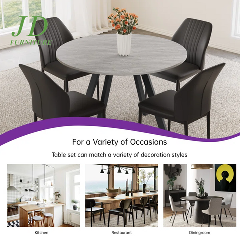 Siefert 5-Piece 35.4'' Round Dining Table Set – Kitchen Table with 4 Dining Chairs