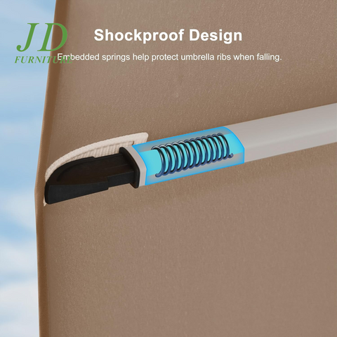 10Ft Patio Umbrella – Large Cantilever Windproof Offset Umbrella, Heavy Duty for Garden, Deck & Pool, Beige