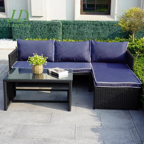 Lotis 3 Piece Rattan Sofa Seating Group with Cushions