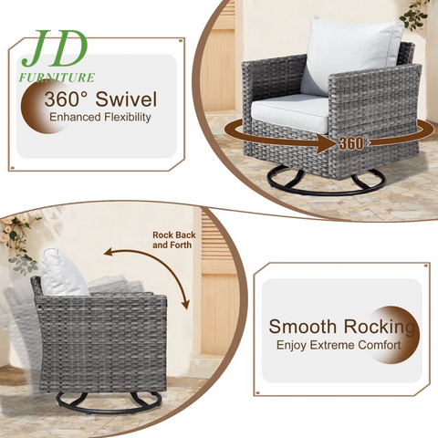 Ben Multi-Piece Rocking Chair Outdoor Furniture 3 Sets