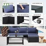 Lotis 3 Piece Rattan Sofa Seating Group with Cushions