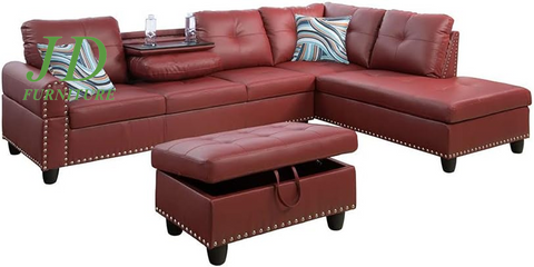 Modern Sofa Set with Storage Ottoman & Multifunctional Back Cushion – Right-Facing Chair (F09915B)
