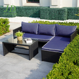 Lotis 3 Piece Rattan Sofa Seating Group with Cushions