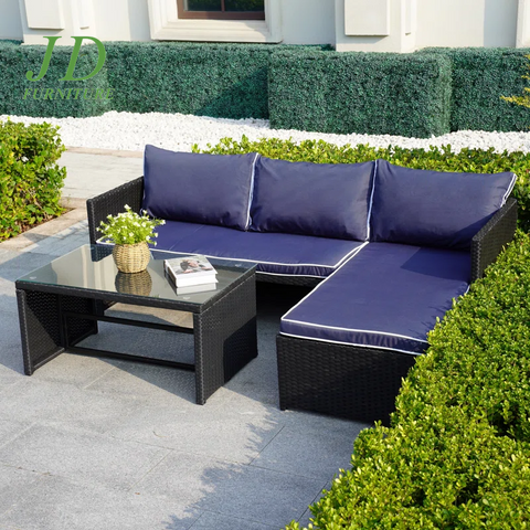 Lotis 3 Piece Rattan Sofa Seating Group with Cushions