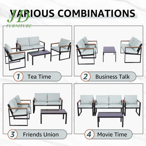 Atara 4 Piece Sofa Seating Group with Cushions