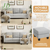 70" L-Shaped Sectional Sofa – 3-Seat Gray Couch with Reversible Chaise for Small Spaces & Apartments
