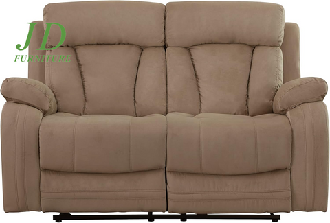 Elton 3-Piece Beige Reclining Sofa Set – Microfiber Sofa, Loveseat & Chair with Lumbar Support & Extra Padding, 6-Seater