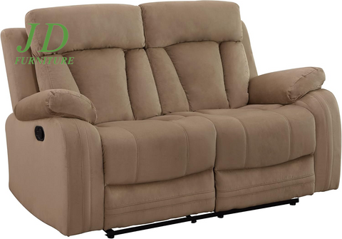 Elton 3-Piece Beige Reclining Sofa Set – Microfiber Sofa, Loveseat & Chair with Lumbar Support & Extra Padding, 6-Seater